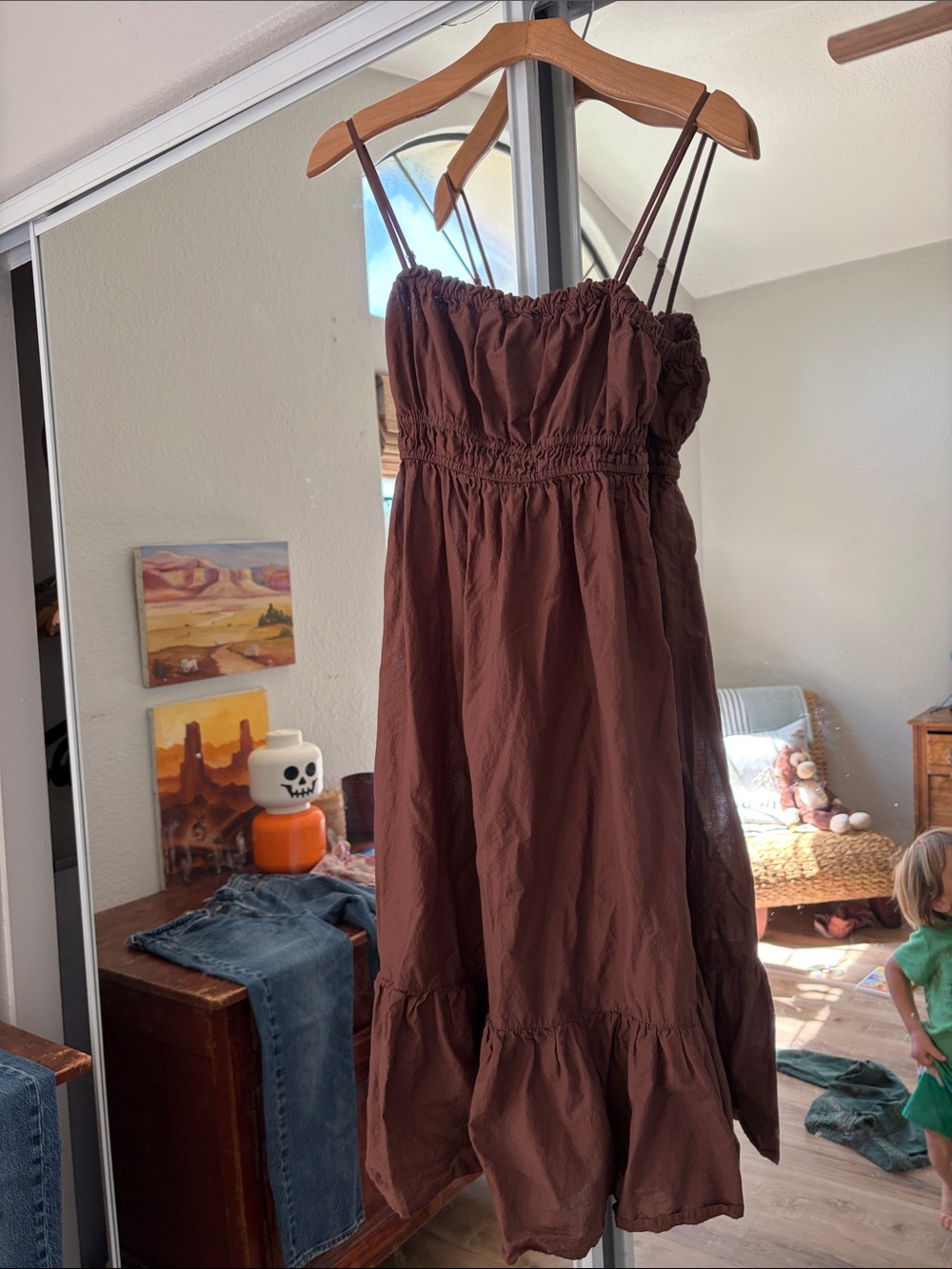 Brown cotton dress